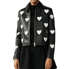 Donna Farizan Heart Black Leather Jacket