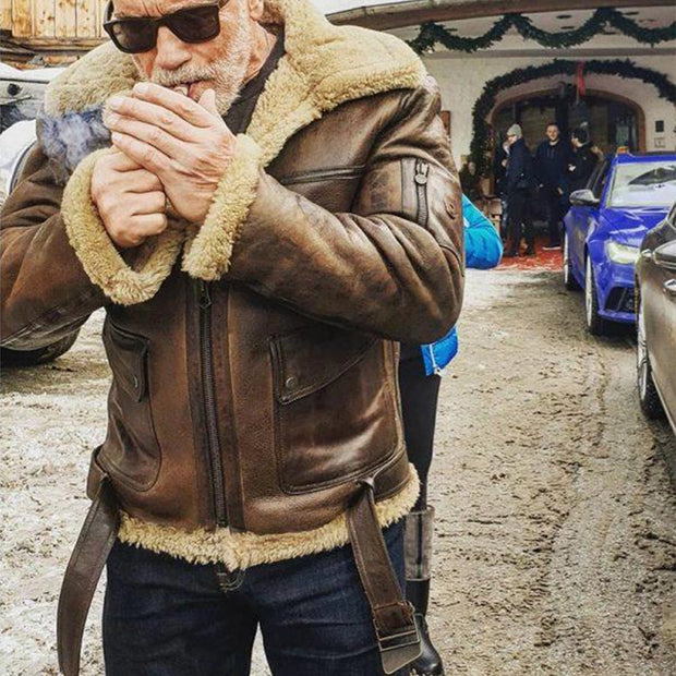 Arnold Schwarzenegger B6 Shearling Leather Jacket