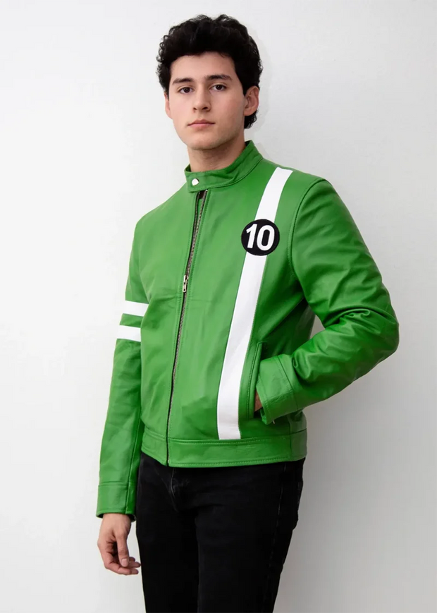 Ben 10 Alien Force Green Leather Jacket