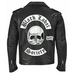 Mens Black Label Society Biker Leather Jacket