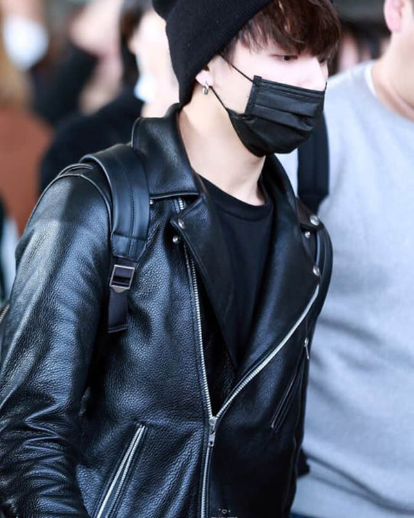 Jungkook Black BTS Motorcycle Leather Jacket