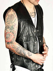 Men's Daryl Dixon Angel Wings vest - Black Leather Vest