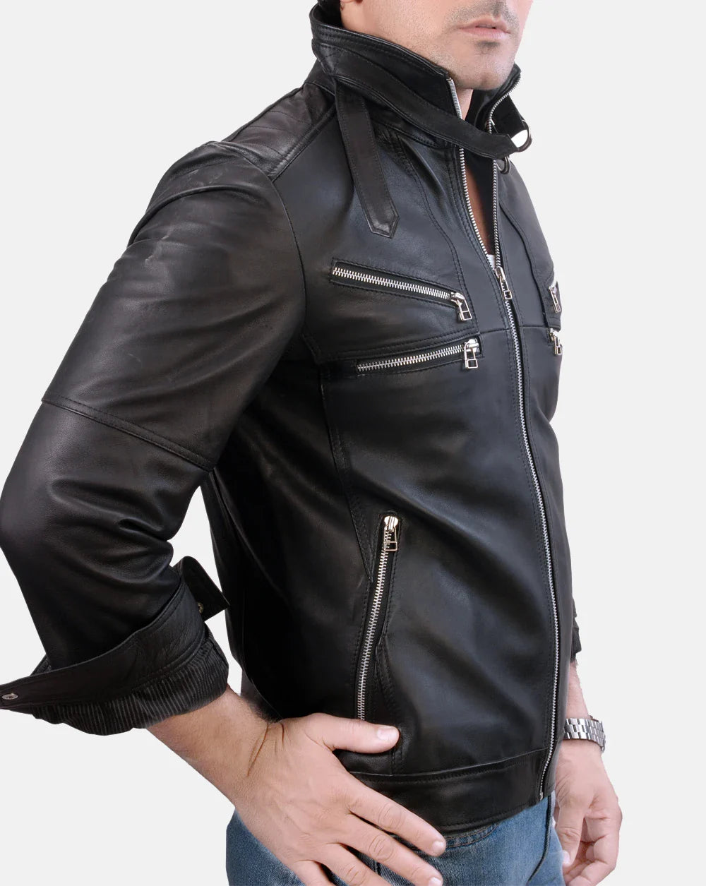 Dior Light Weight Black Bomber Genuine Leather Jacket