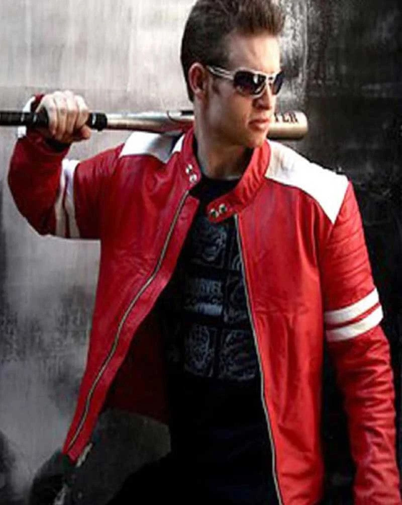 Brad Pitt Fight Club Red Leather Jacket