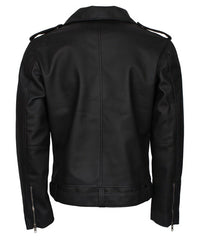 Dead Walking Black Faux Leather Men's Biker Jacket