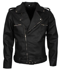 Dead Walking Black Faux Leather Men's Biker Jacket