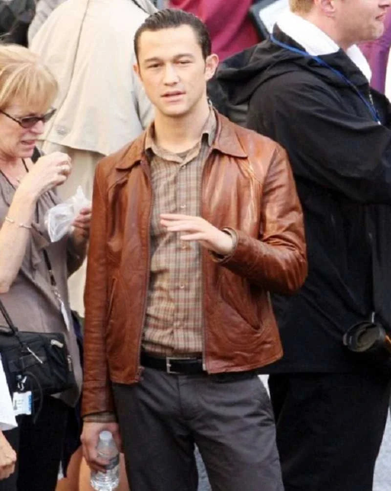 Joseph Gordon Brown Leather Shirt Style Jacket