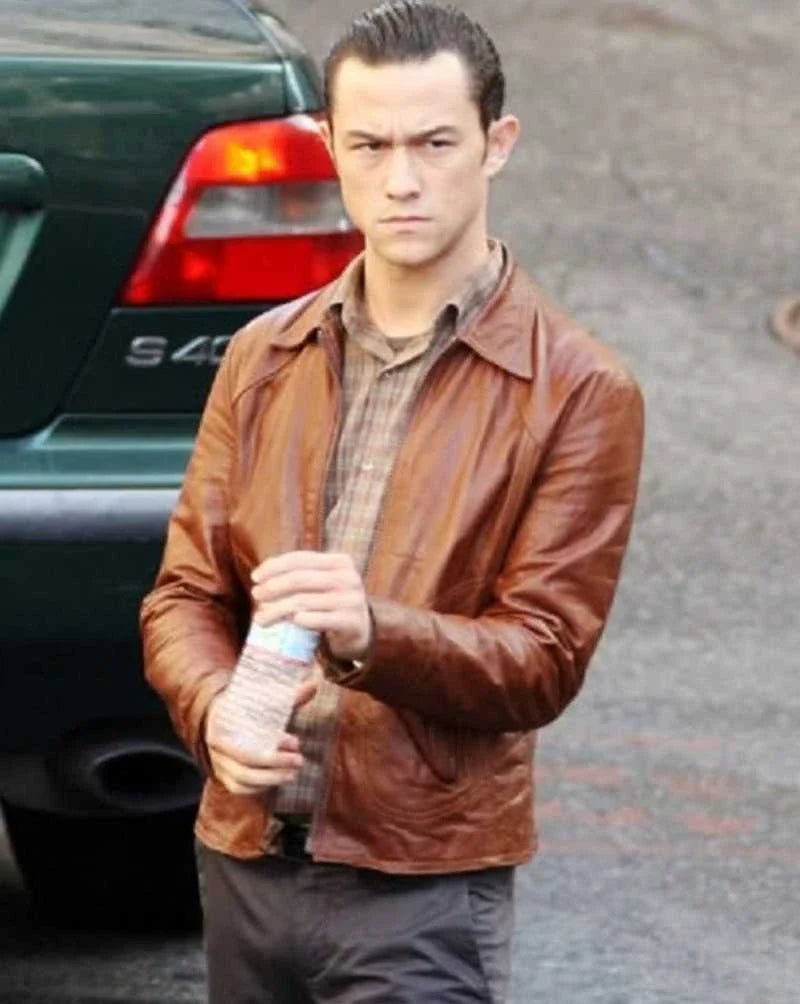 Joseph Gordon Brown Leather Shirt Style Jacket