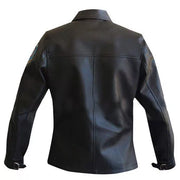 Women Top Gun Pilot Flight Black Leather Jacket