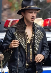 Megalopolis 2024 Shia Labeouf Black Leather Jacket