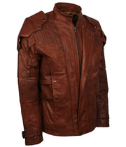 Galaxy Guardians Brown Genuine Leather Cosplay Jacket