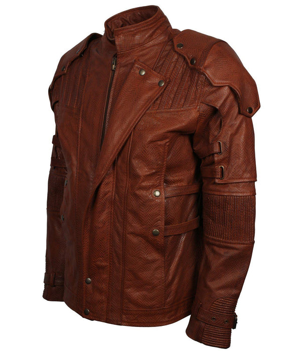 Galaxy Guardians Brown Genuine Leather Cosplay Jacket