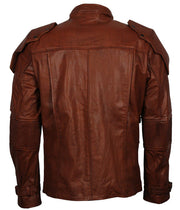 Galaxy Guardians Brown Genuine Leather Cosplay Jacket