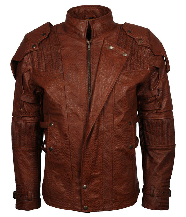 Galaxy Guardians Brown Genuine Leather Cosplay Jacket