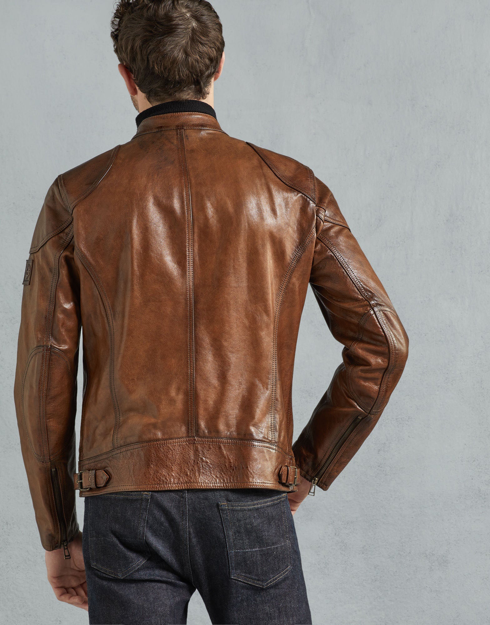 Mens Brown Genuine Leather Jacket