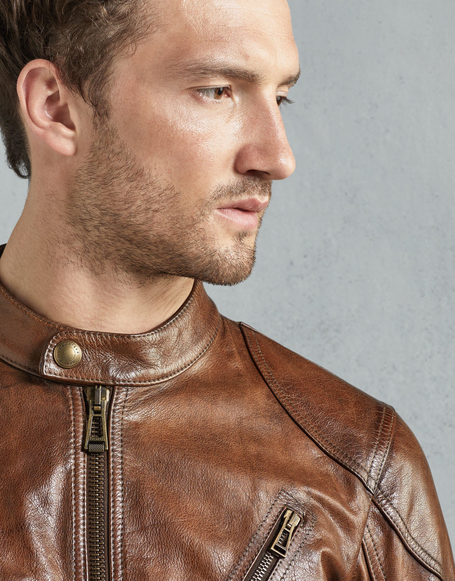 Mens Brown Genuine Leather Jacket