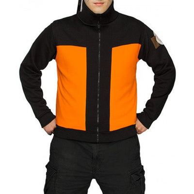 Shippuden Naruto Uzumaki Jacket - Men's Black And Orange Jacket