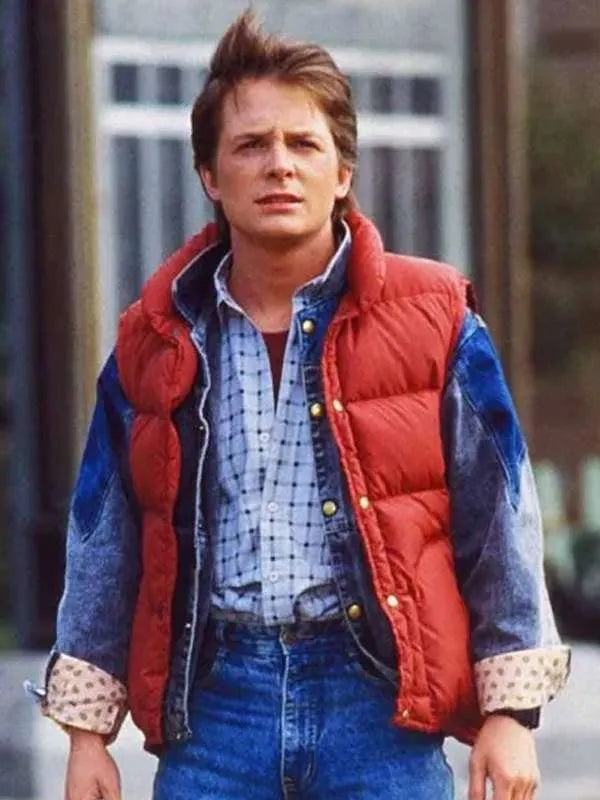 Back To The Future 2 Michael J Fox Puffer Red Vest