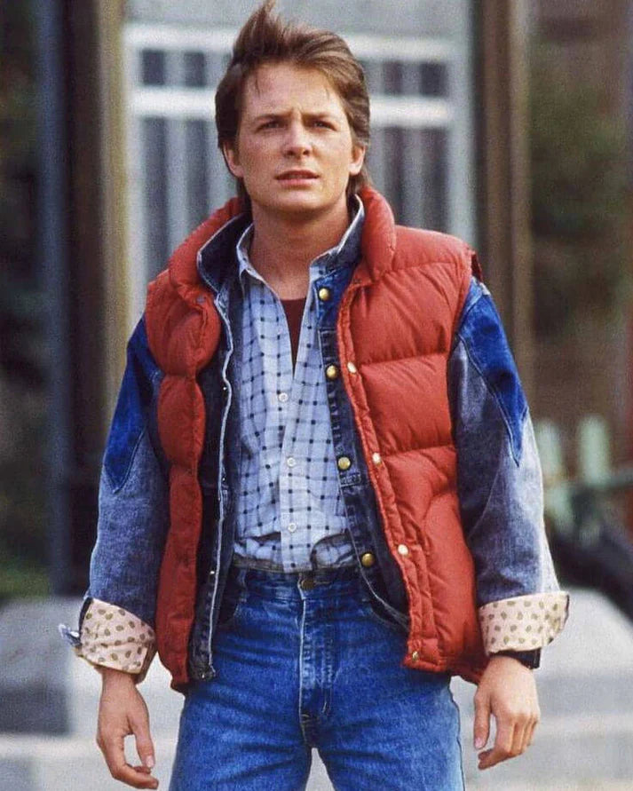 Back To The Future 2 Michael J Fox Puffer Red Vest