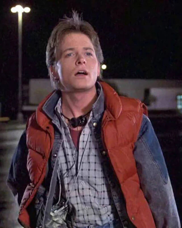 Back To The Future 2 Michael J Fox Puffer Red Vest