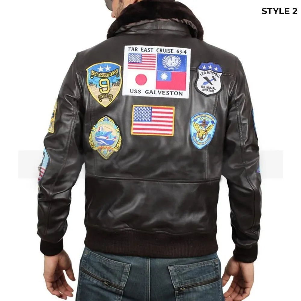 Tom Cruise Top Gun Bomber Leather Jacket