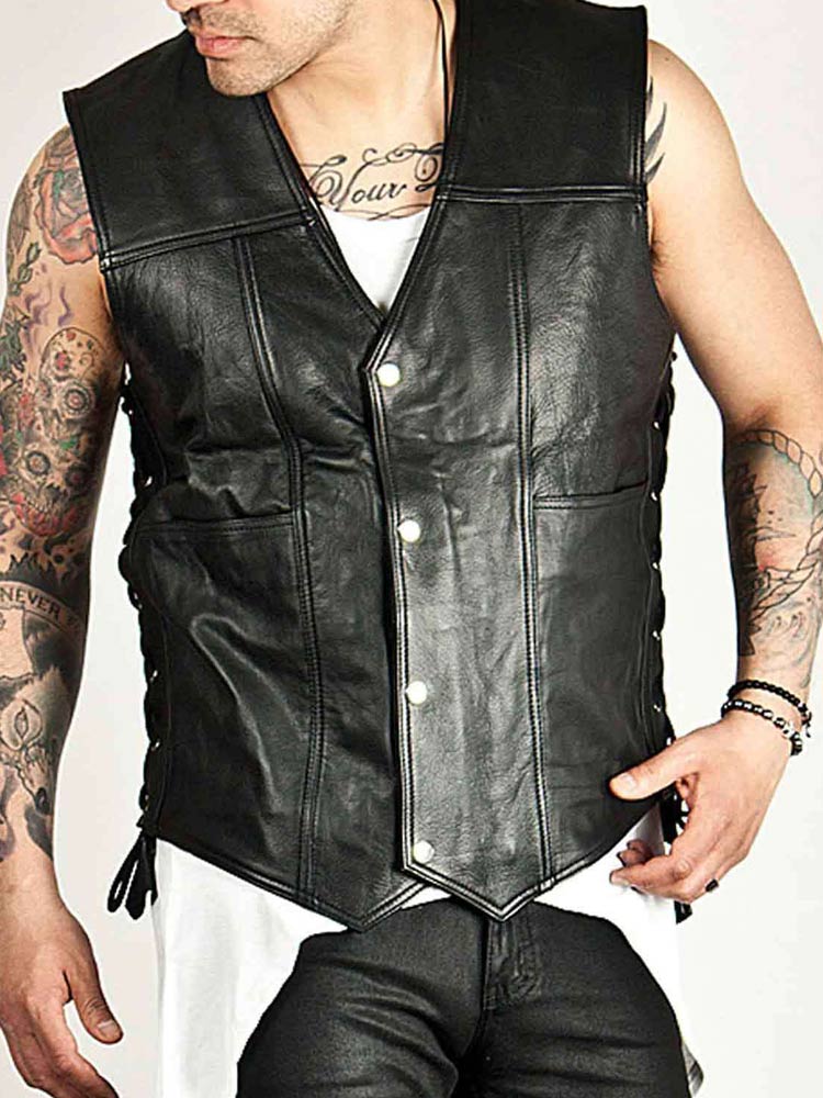 Mens Daryl Dixon Angel Wings Leather Vest